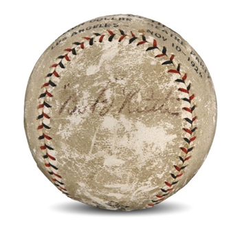 Rare and Documented 1924 Babe Ruth Signed Baseball (Hit by Babe!) 11/10/1924 